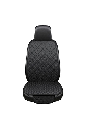 Araba Terletmez Ergonomik Koltuk Minderi (7 PARÇA) - 5 Koltuk Tam Set Siyah Siyah
